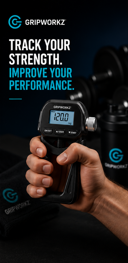 Digital Grip Strength Tester – 265lbs/120kg USB Hand Dynamometer with LCD Screen